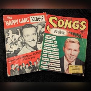 Vintage songbook and Happy Gang book
